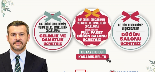 Karabük Belediyesinden Düğün Destek Paketi