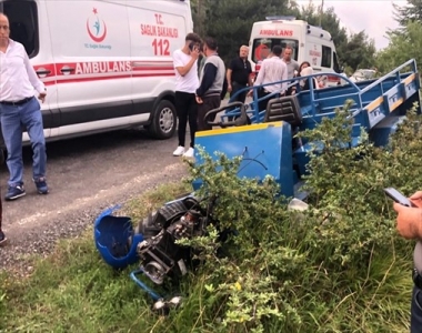 Zonguldak'ta devrilen tarım aracındaki 1 kişi öldü, 6 kişi yaralandı